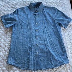 Zachary Prell Blue‎ Short Sleeve Button Down Size Large